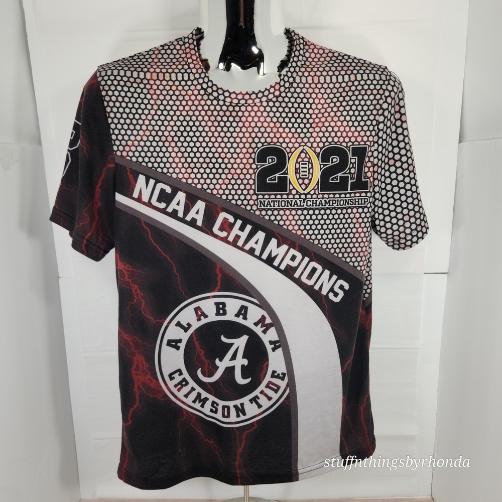 Alabama Crimson Tide Men's 2021‎ NCAA Champions Black T- Shirt M Roll Tide